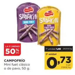 Alimerka CAMPOFRÍO Mini fuet clásico o de pavo oferta