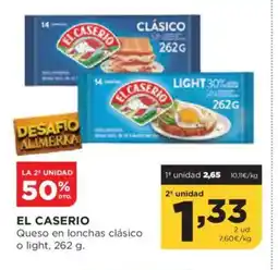 Alimerka EL CASERIO Queso en lonchas clásico oferta