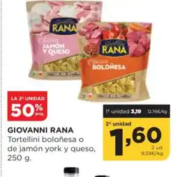 Alimerka GIOVANNI RANA Tortellini boloñesa o de jamón york y queso oferta