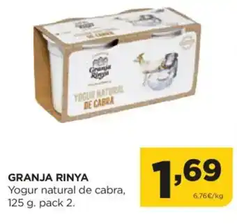 Alimerka GRANJA RINYA Yogur natural de cabra oferta