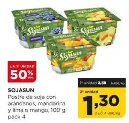 Alimerka SOJASUN Postre de soja con arándanos, mandarina y lima o mango oferta