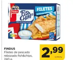 Alimerka FINDUS Filetes de pescado rebozado fish&chips oferta