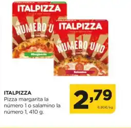 Alimerka ITALPIZZA Pizza margarita la número 1 o salamino la número oferta