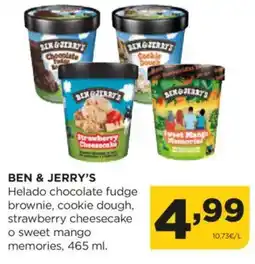 Alimerka BEN & JERRY'S Helado chocolate fudge brownie, cookie dough, strawberry cheesecake oferta