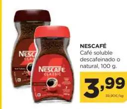 Alimerka NESCAFÉ Café soluble descafeinado o natural oferta