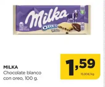 Alimerka MILKA Chocolate blanco con oreo oferta