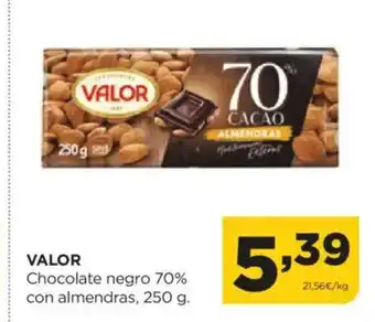 Alimerka VALOR Chocolate negro 70% con almendras oferta