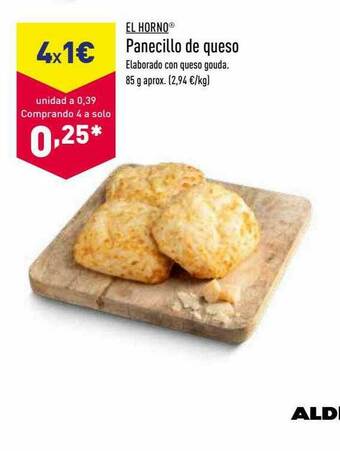 ALDI El Horno Panecillo De Queso oferta
