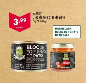 ALDI Martiko Bloc De Foie Gras De Pato oferta