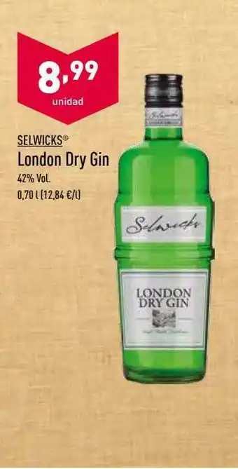 ALDI Selwicks London Dry Gin oferta