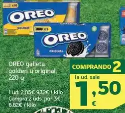 HiperDino Oreo - galleta golden u original oferta