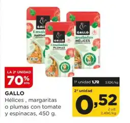 Alimerka GALLO Hélices, margaritas o plumas con tomate y espinacas oferta