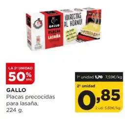 Alimerka GALLO Placas precocidas para lasaña oferta