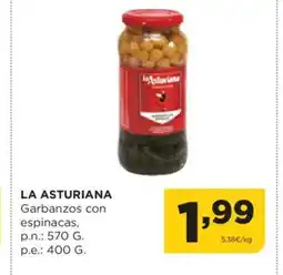 Alimerka LA ASTURIANA Garbanzos con espinacas oferta