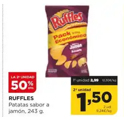 Alimerka RUFFLES Patatas sabor a jamón oferta