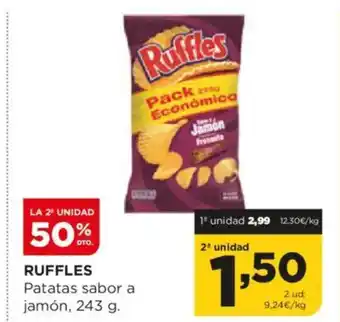 Alimerka RUFFLES Patatas sabor a jamón oferta