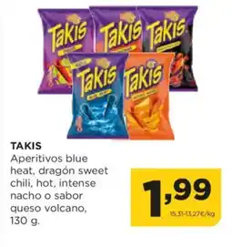 Alimerka TAKIS Aperitivos blue heat, dragón sweet chili, hot, intense nacho o sabor oferta