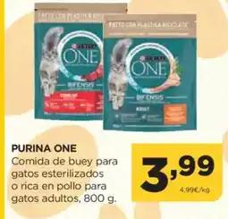 Alimerka PURINA ONE Comida de buey para gatos esterilizados o rica en pollo para gatos adultos oferta