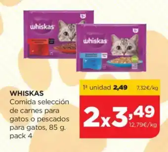 Alimerka WHISKAS Comida selección de carnes para gatos o pescados para gatos oferta