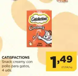 Alimerka CATISFACTIONS Snack creamy con pollo para gatos oferta