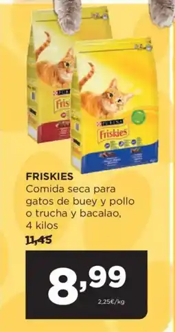 Alimerka FRISKIES Comida seca para gatos de buey y pollo o trucha y bacalao oferta