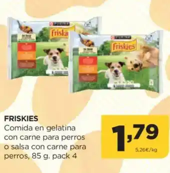 Alimerka FRISKIES Comida en gelatina con carne para perros o salsa con carne para perros oferta