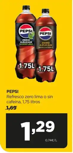 Alimerka PEPSI Refresco zero lima o sin cafeína oferta