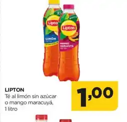 Alimerka LIPTON Té al limón sin azúcar o mango maracuyá oferta