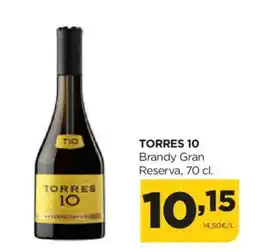 Alimerka TORRES 10 Brandy Gran Reserva oferta