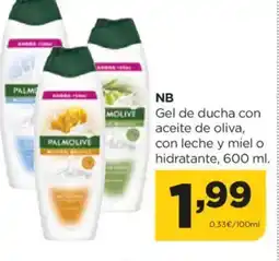 Alimerka NB Gel de ducha con aceite de oliva, con leche y miel o hidratante oferta