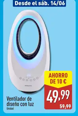 ALDI Ventilador de diseño con luz oferta