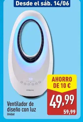 ALDI Ventilador de diseño con luz oferta
