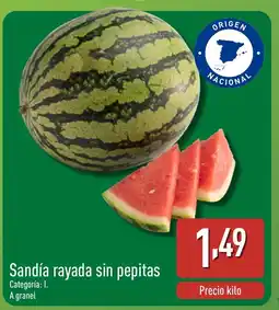 ALDI Sandía rayada sin pepitas oferta