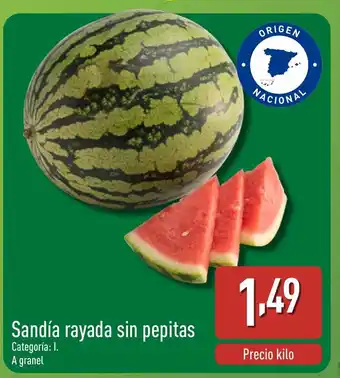 ALDI Sandía rayada sin pepitas oferta