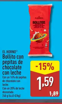ALDI EL HORNO Bollito con pepitas de chocolate con leche oferta