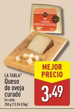 ALDI LA TABLA Queso de oveja curado oferta