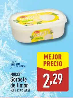 ALDI MUCCI Sorbete de limon oferta