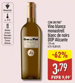 ALDI CON UN PAR Vino blanco monastrell blanc de noirs DOP Alicante oferta