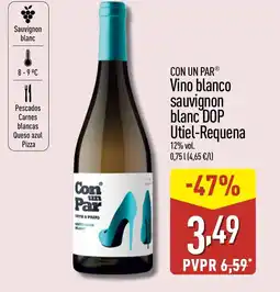 ALDI CON UN PAR Vino blanco sauvignon blanc DOP Utiel-Requena oferta