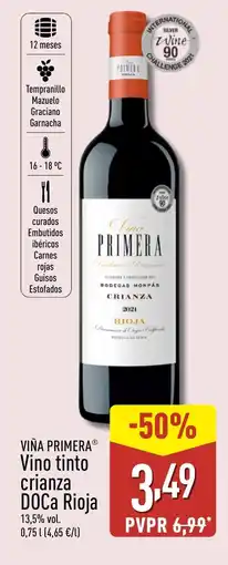 ALDI VIÑA PRIMERA Vino tinto crianza DOCa Rioja oferta