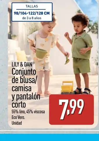 ALDI LILY & DAN Conjunto de blusa/ camisa y pantalón corto oferta