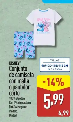 ALDI DISNEY Conjunto de camiseta con malla o pantalón corto oferta