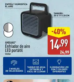 ALDI AMBIANO Enfriador de aire LED portátil oferta