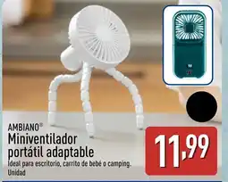ALDI AMBIANO Miniventilador portátil adaptable oferta