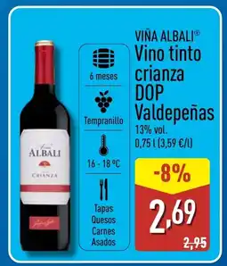 ALDI VIÑA ALBALI Vino tinto crianza DOP Valdepeñas oferta