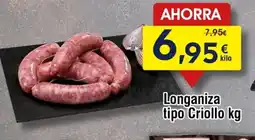 FROIZ Longaniza tipo Longaniza tipo Criollo kg oferta