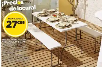 GiFi Mesa plegable fiesta rectangular o alta oferta