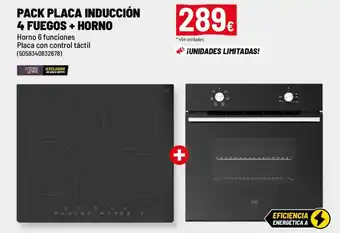 Brico Depôt Pack placa inducción 4 fuegos + horno oferta