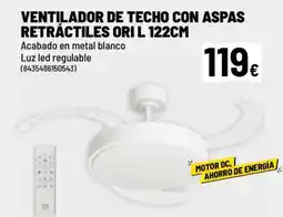 Brico Depôt Ventilador de techo con aspas retractiles ori l oferta