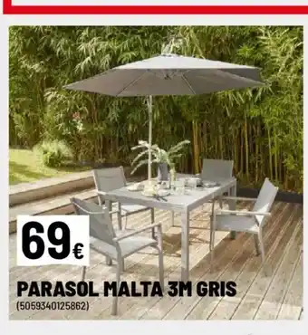 Brico Depôt Parasol malta 3m gris oferta